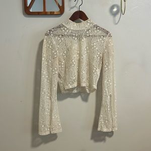 Lace Shirt with Flare Sleeves